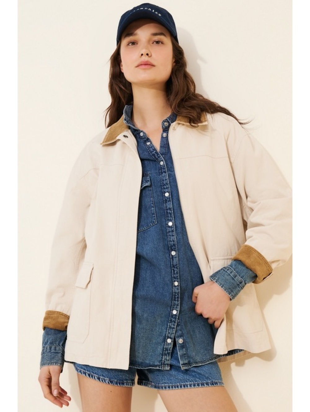 ELODIE THE LABEL Cyrus Barn Jacket corduroy collar
